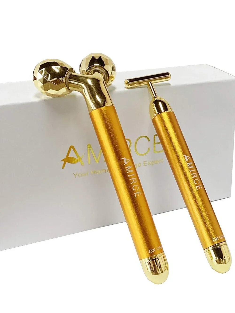 Amirce Face Massager Roller Golden 3D Roller Electric Facial Rolle